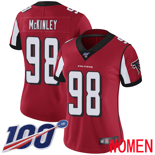 Atlanta Falcons Limited Red Women Takkarist McKinley Home Jersey NFL Football 98 100th Season Vapor Untouchable